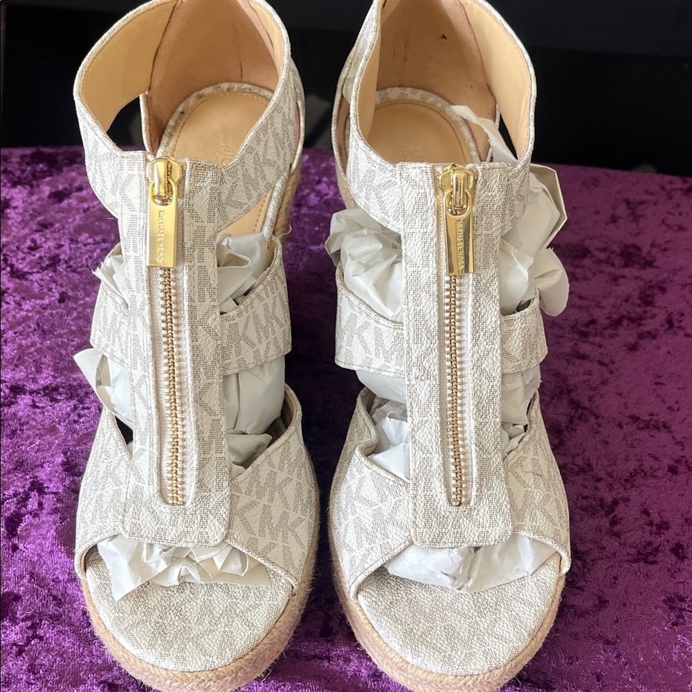 Michael Kors Beige Espadrille Wedges